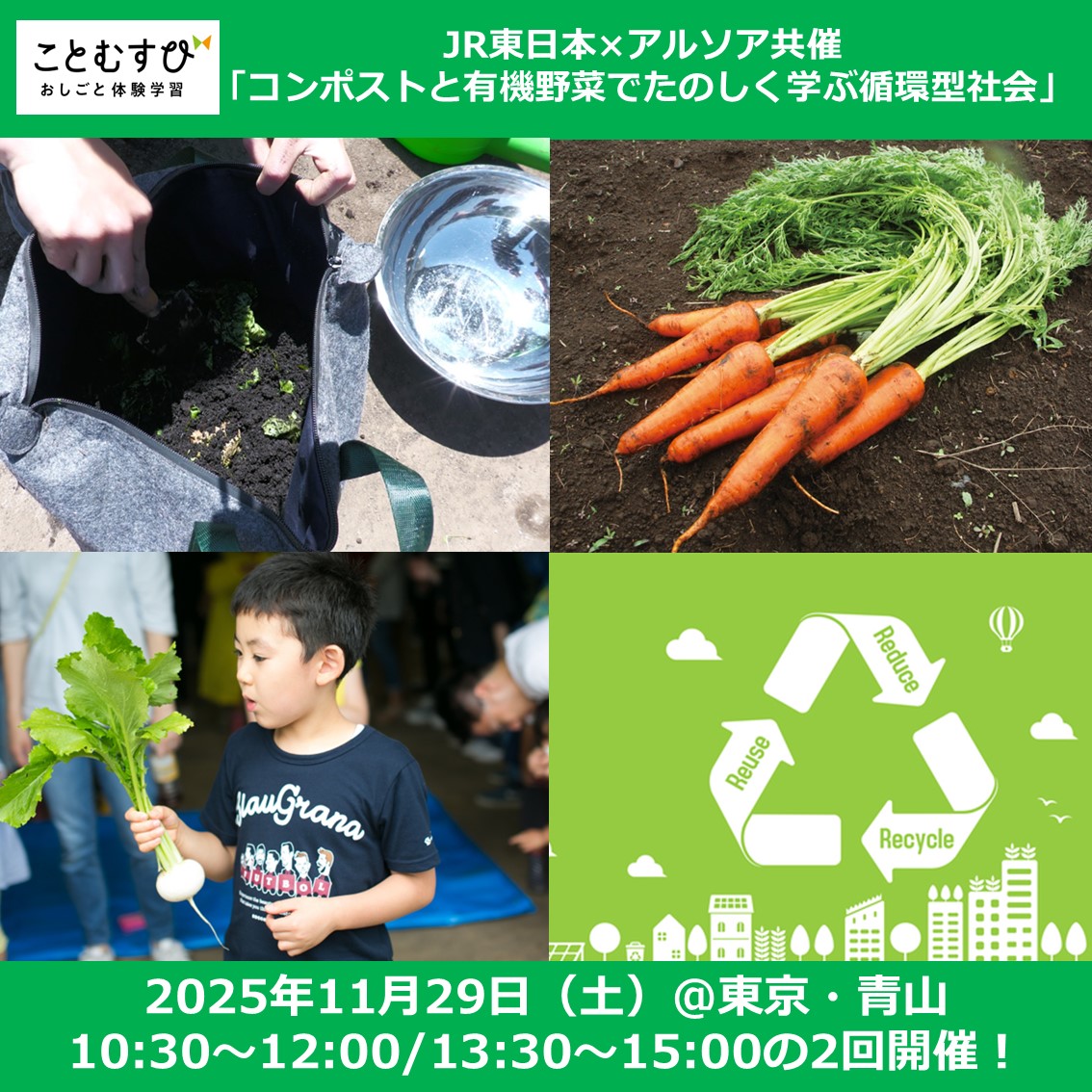 コンポストと有機野菜でたのしく学ぶ循環型社会 ～さわって、たべて、かんがえよう！～ ことむすび基本プラン