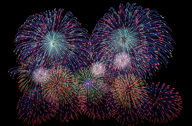 山中湖花火　山梨花火　HANABI MAGIC