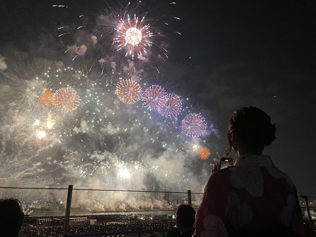 花火大会観覧の様子