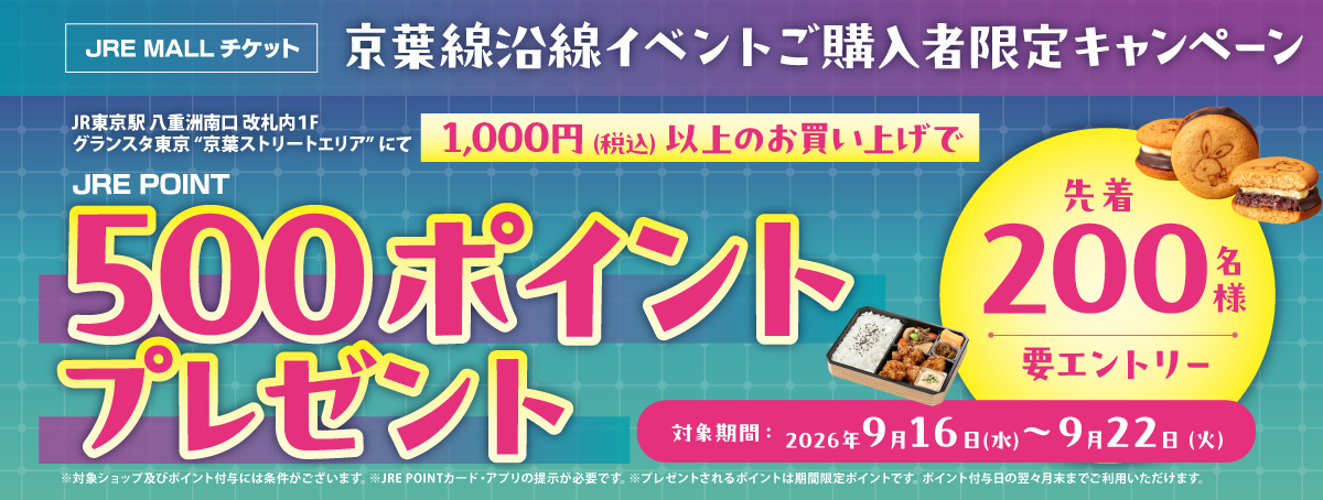 東京駅　グランスタ東京　京葉ストリートエリア　JRE POINT　キャンペーン